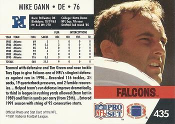 1991 Pro Set #435 Mike Gann Back