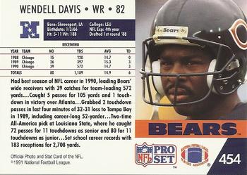1991 Pro Set #454 Wendell Davis Back