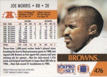 1991 Pro Set #476 Joe Morris Back