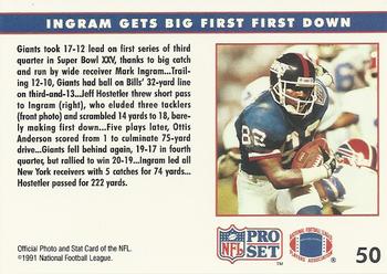 1991 Pro Set #50 Ingram Gets Big First Down Back