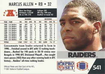 1991 Pro Set #541 Marcus Allen Back