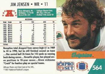 1991 Pro Set #564 Jim Jensen Back