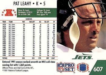1991 Pro Set #607 Pat Leahy Back