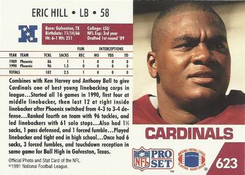 1991 Pro Set #623 Eric Hill Back