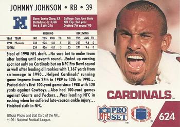 1991 Pro Set #624 Johnny Johnson Back