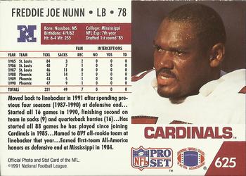 1991 Pro Set #625 Freddie Joe Nunn Back