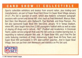 1991 Pro Set #NNO Super Bowl XXV Card Show II Back