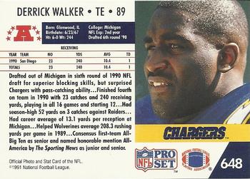 1991 Pro Set #648 Derrick Walker Back
