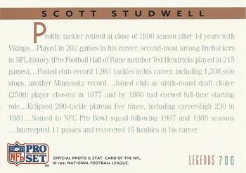 1991 Pro Set #700 Scott Studwell Back