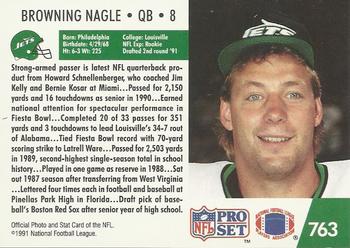 1991 Pro Set #763 Browning Nagle Back