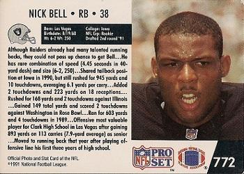 1991 Pro Set #772 Nick Bell Back - 3269-772Bk