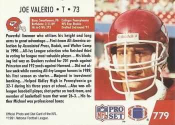 1991 Pro Set #779 Joe Valerio Back