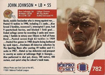 1991 Pro Set #782 John Johnson Back