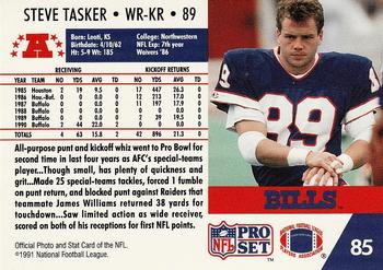 1991 Pro Set #85 Steve Tasker Back