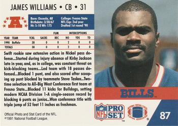 1991 Pro Set #87 James Williams Back