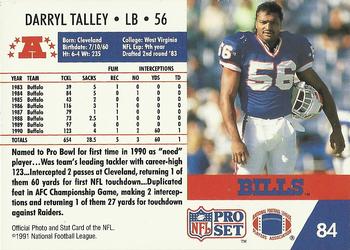 1991 Pro Set #84 Darryl Talley Back