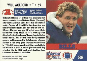 1991 Pro Set #88 Will Wolford Back