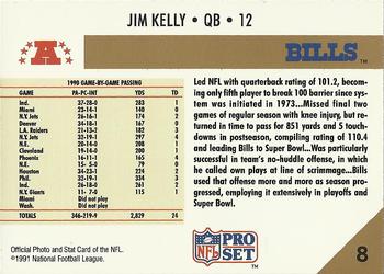 1991 Pro Set #8 Jim Kelly Back