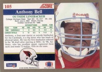 1991 Score #105 Anthony Bell Back