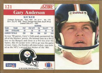 1991 Score #121 Gary Anderson Back
