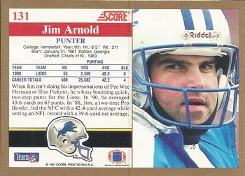 1991 Score #131 Jim Arnold Back