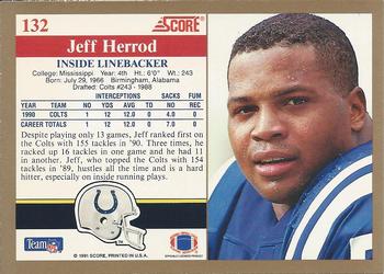 1991 Score #132 Jeff Herrod Back