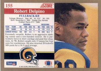 1991 Score #155 Robert Delpino Back