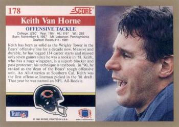 1991 Score #178 Keith Van Horne Back
