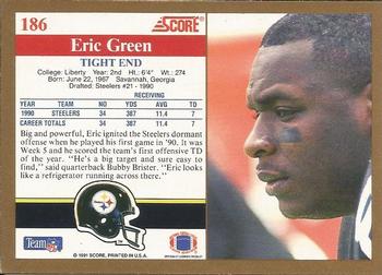1991 Score #186 Eric Green Back