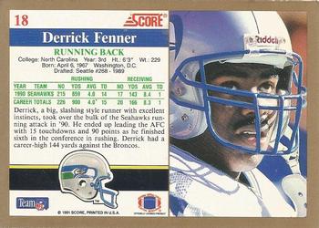 1991 Score #18 Derrick Fenner Back