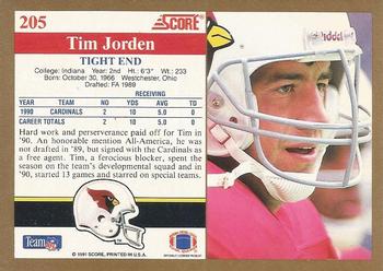 1991 Score #205 Tim Jorden Back