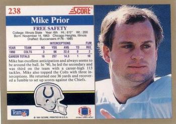 1991 Score #238 Mike Prior Back