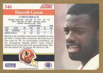 1991 Score #346 Darrell Green Back