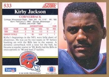 1991 Score #533 Kirby Jackson Back
