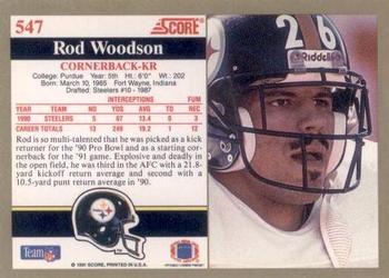 1991 Score #547 Rod Woodson Back
