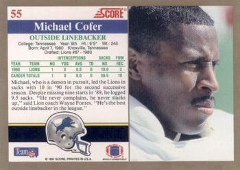 1991 Score #55 Michael Cofer Back