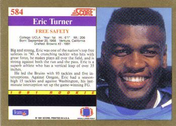 1991 Score #584 Eric Turner Back