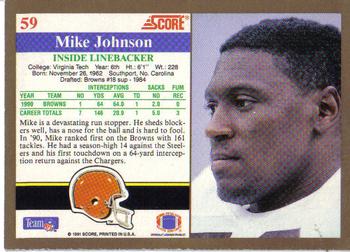 1991 Score #59 Mike Johnson Back