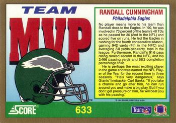 1991 Score #633 Randall Cunningham Back
