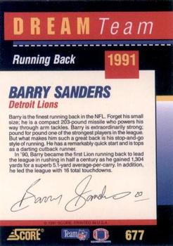1991 Score #677 Barry Sanders Back