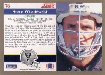 1991 Score #76 Steve Wisniewski Back