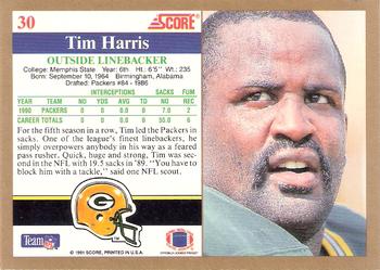 1991 Score #30 Tim Harris Back
