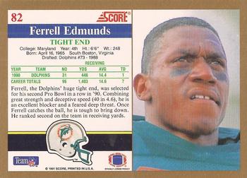 1991 Score #82 Ferrell Edmunds Back