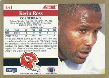 1991 Score #151 Kevin Ross Back