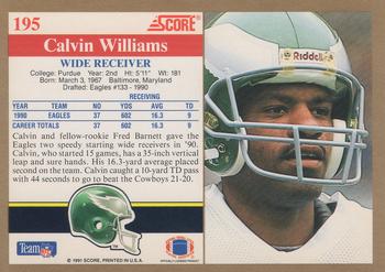 1991 Score #195 Calvin Williams Back