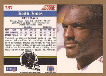 1991 Score #257 Keith Jones Back