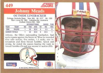 1991 Score #449 Johnny Meads Back