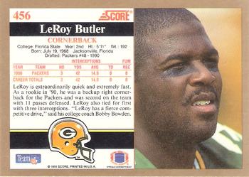 1991 Score #456 LeRoy Butler Back