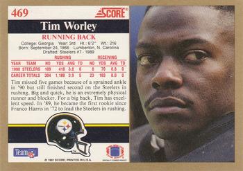 1991 Score #469 Tim Worley Back