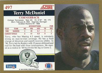 1991 Score #497 Terry McDaniel Back